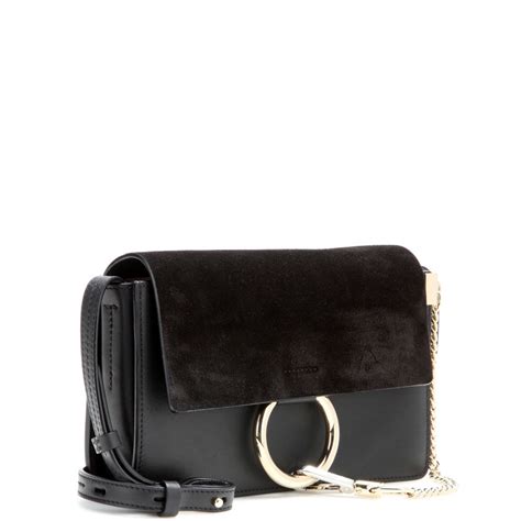 chloe faye small black|Small Faye Leather & Suede Shoulder Bag .